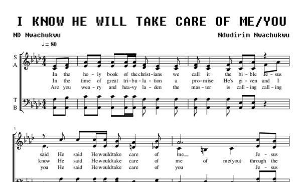 know he will take care of me