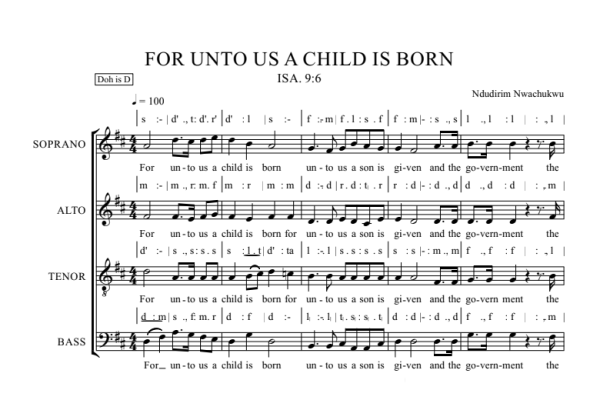FOR UNTO US A CHILD IS BORN