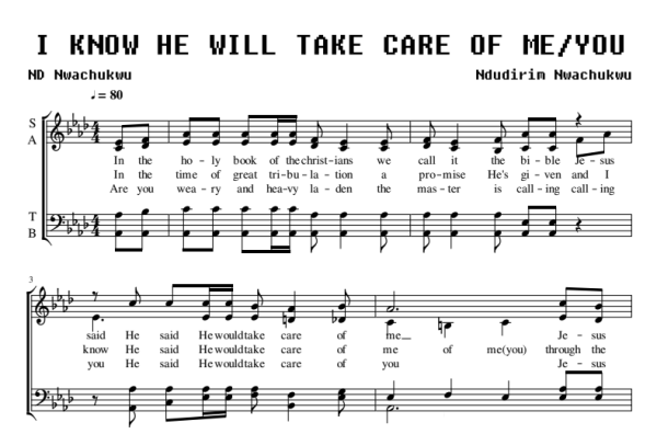 I know he will take care of me