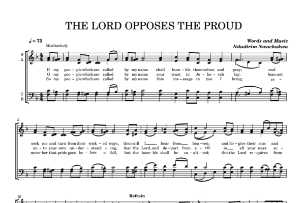 THE LORD OPPOSES THE PROUD